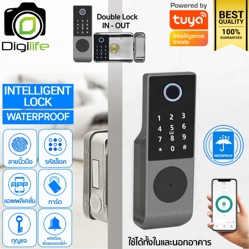 intelligent-lock-tuya-waterproof-ล็อคประตูอัจฉริยะ-กันน้ำ-fingerprint-password-card-key-app-สแกนนิ้วมือ-รหัส-กุญแจ-แอพ