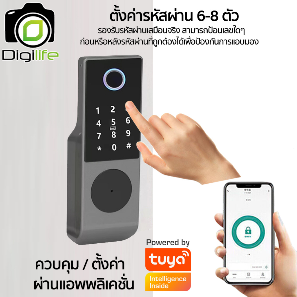 intelligent-lock-tuya-waterproof-ล็อคประตูอัจฉริยะ-กันน้ำ-fingerprint-password-card-key-app-สแกนนิ้วมือ-รหัส-กุญแจ-แอพ