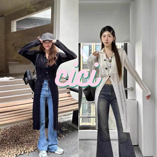 Cici(NO.Z1244)เสื้อคลุมไหมพรมยาวคอปก เกาหลีเกาใจ ใส่สบาย ใส่คู่กับอะไรก็ปังสุดๆ