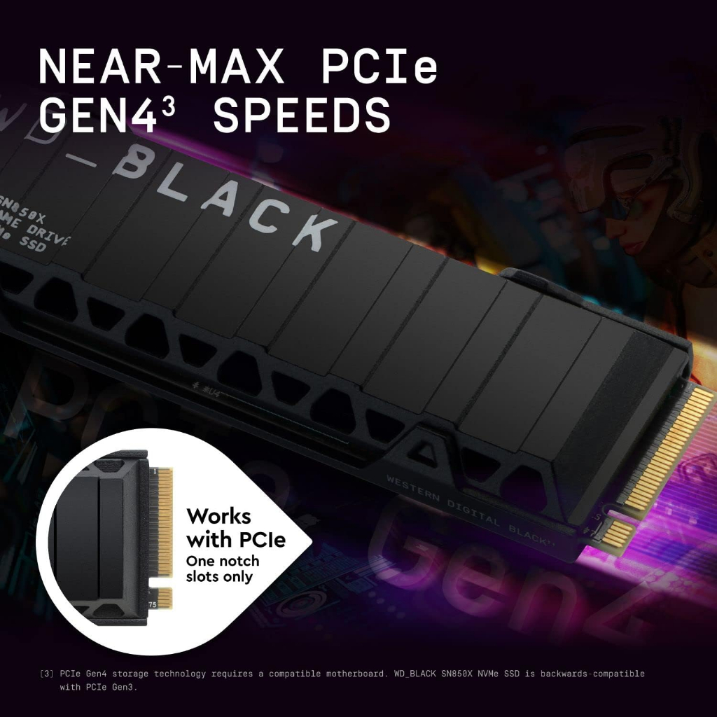 1TB / 2TB SSD (เอสเอสดี) WD BLACK SN850X WITH HEATSINK - PCIe 4