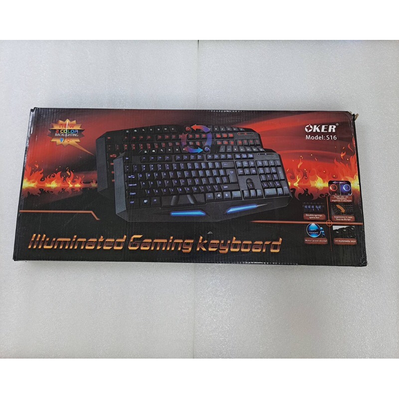 คีย์บอร์ดมีไฟ-oker-gaming-keyboard-s10-s16-s17-สินค้าใหม่-โล๊ะสต๊อค-ราคาถูก