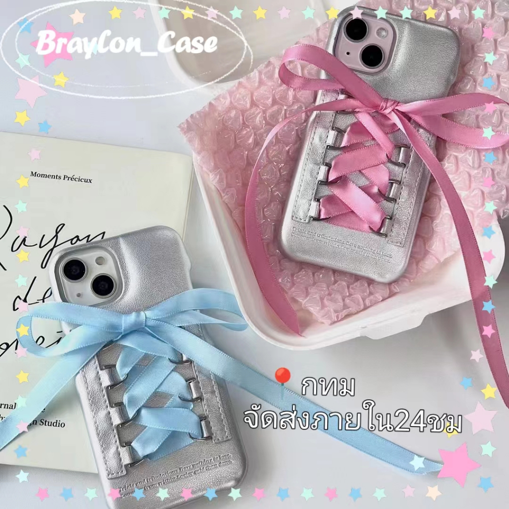 braylon-จัดส่งภายใน24ชม-สายรัด-โบว์หูกระต่าย-สีชมพู-iphone-11-14-pro-max-ป้องกันการหล่น-ขอบเต็ม-case-for-iphone-12-13