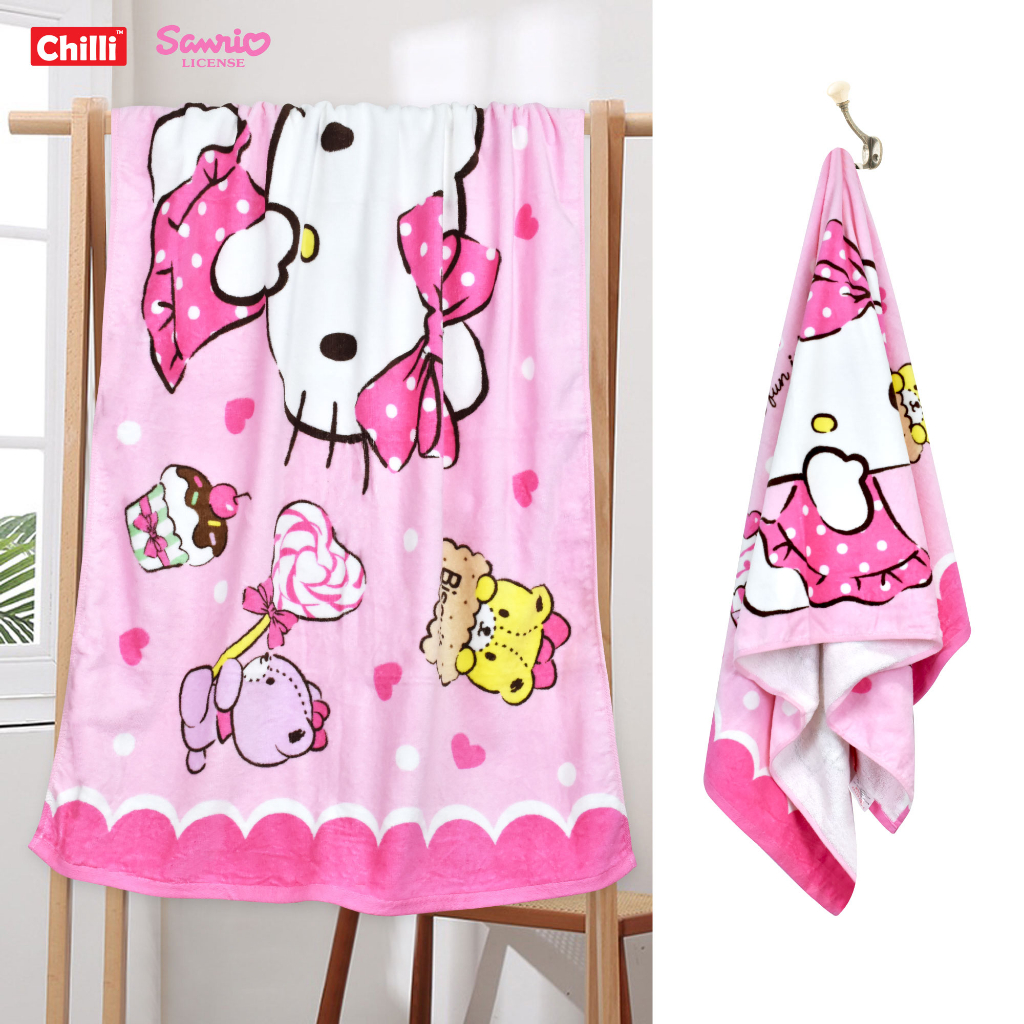 ของแท้-100-sanrio-ผ้าขนหนูลิขสิทธิ์-kitty-kt-7055-ขนาด-24x48-นิ้ว