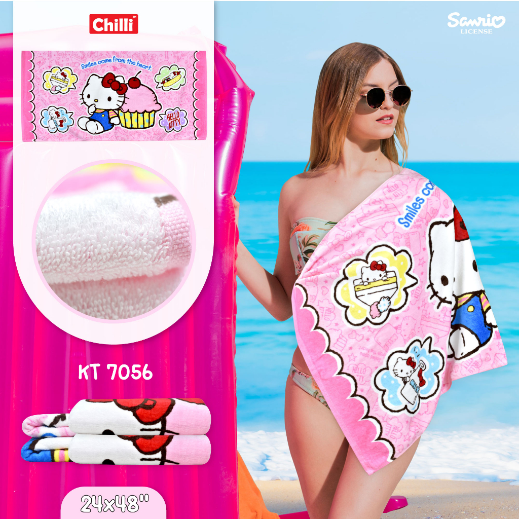 ของแท้-100-sanrio-ผ้าขนหนูลิขสิทธิ์-kitty-kt-7056-ขนาด-24x48-นิ้ว