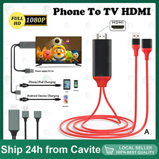 สายHDMI 3in1HDMI TVรุ่นสากลสายต่อมือถือเข้าทีวีPhone to TVแสดงภาพจากมือถือขึ้นหน้าจอทีวี สำหรับIOS/Android/Type-C #A-038