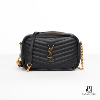 YSL LOU CAMERA BLACK CHEVRON GHW