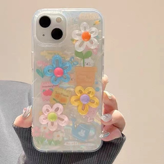 💕จัดส่งภายใน24ชั่วโม💕For iPhone 11 12 13 14 15 pro max case เคสไอโฟน 11 iphone 13 ดอกไม้ เคสป้องกันการตก soft case