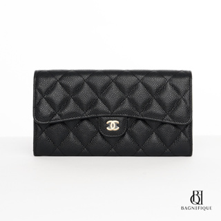 CHANEL SARAH CLASSIC LONG BLACK CAVIAR GHW