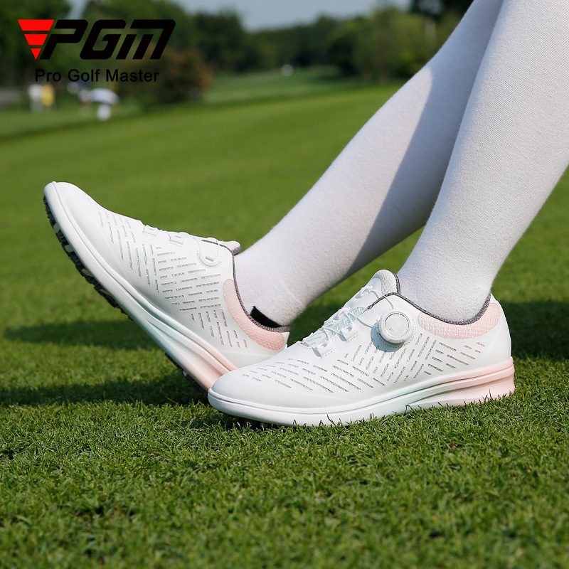 รองเท้ากอล์ฟ-pgm-สำหรับผู้หญิง-ลายสีพาสเทล-xz290-แบบผูกเชือกอัตโนมัติ-breathable-anti-slip-eu-36-39