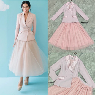 set Blazer+Skirt เสริมลุคสวยโดดเด่น ผู้ดีสุดดด เสื้อสูทกระเป๋าจริง มีฟองน้ำ