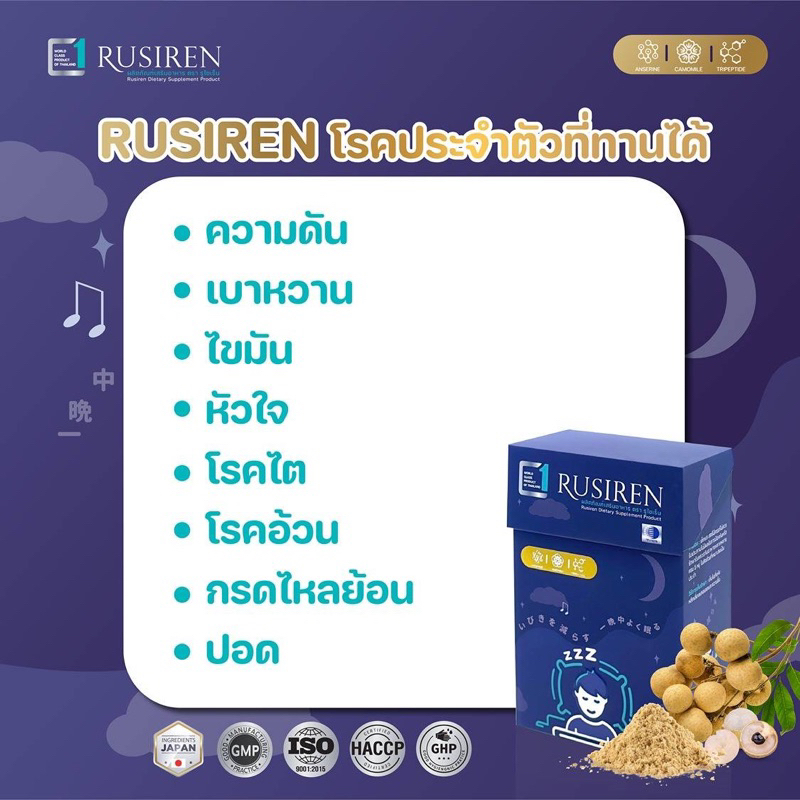 Rusiren ส่งฟรี รูไซเรน อาหารเสริมเพื่อสุขภาพ แก้อาการนอนกรน ทำให้หลับ ...