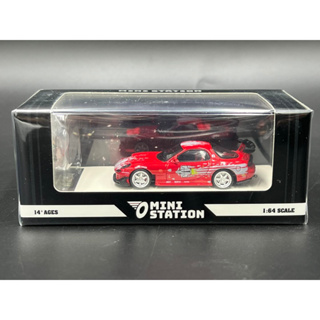 Mini Station 1:64 Limited 999pcs Doms RX-7 RED FAST AND FURIOUS livery + figure