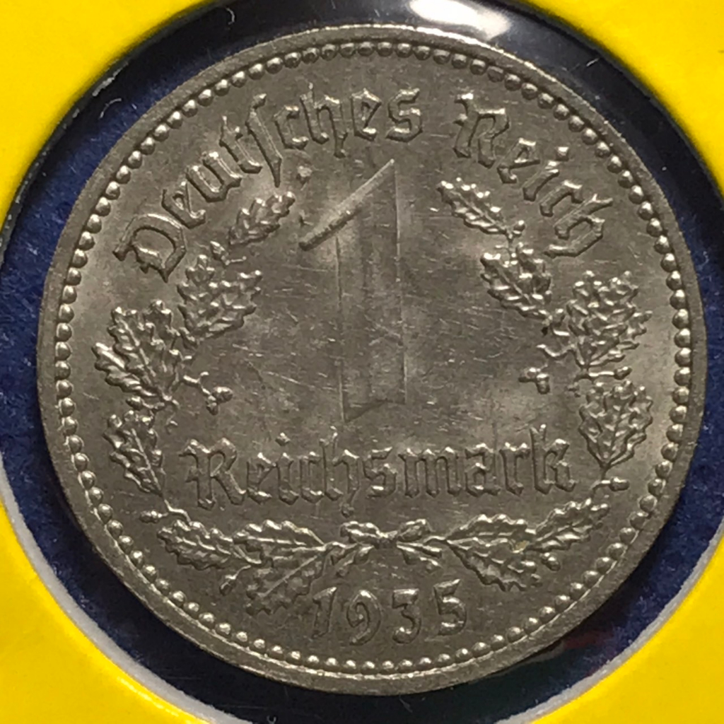 no-61267-ปี1935a-germany-third-reich-เยอรมัน-นาซี-1-reichsmark-เหรียญสะสม-เหรียญต่างประเทศ-เหรียญเก่า-หายาก-ราคาถูก