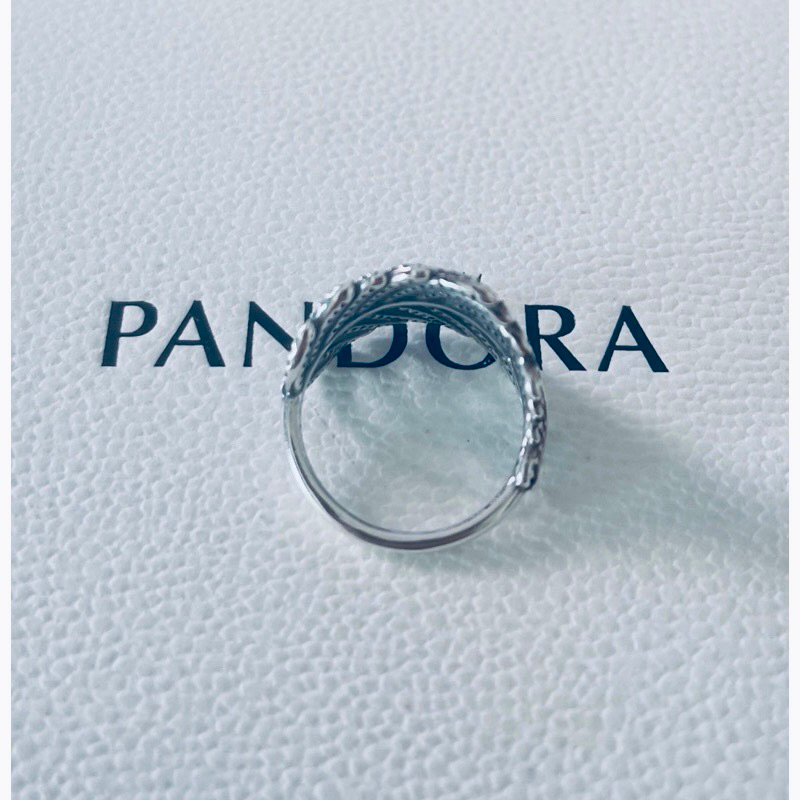 pandora-แท้-แหวนขนนก-ไซส์-52-used