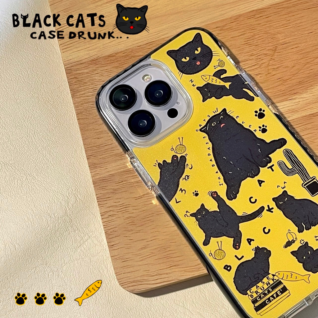 premium-impact-bumper-case-blackcat-เคสสำหรับไอโฟน-15promax-15pro-15-14promax-14pro-14-13promax-13pro-13-12pm-12-11