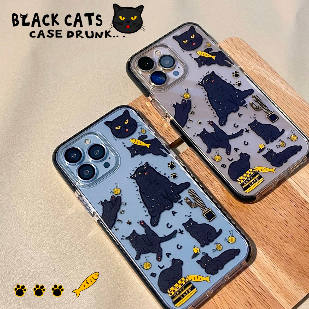 premium-impact-bumper-case-blackcat-เคสสำหรับไอโฟน-15promax-15pro-15-14promax-14pro-14-13promax-13pro-13-12pm-12-11