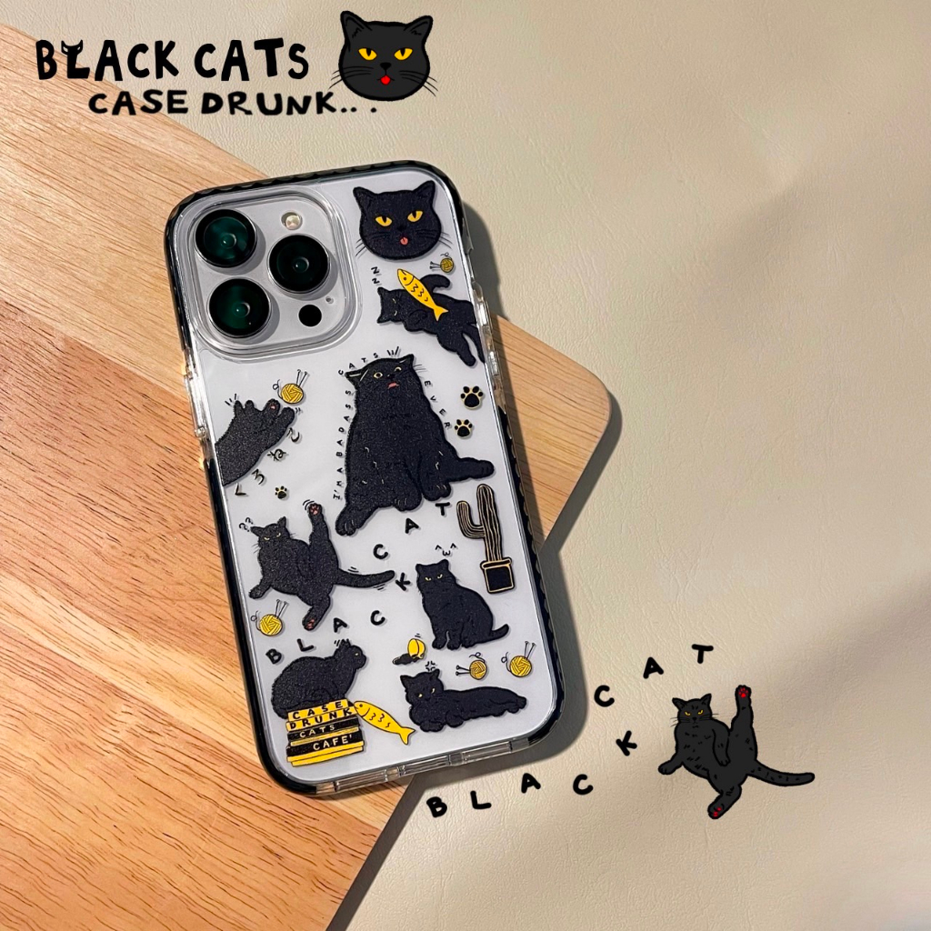 premium-impact-bumper-case-blackcat-เคสสำหรับไอโฟน-15promax-15pro-15-14promax-14pro-14-13promax-13pro-13-12pm-12-11