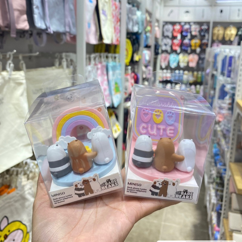 miniso-ที่วางโทรศัพท์-we-bare-bears-collection-4-0-desk-phone-holder