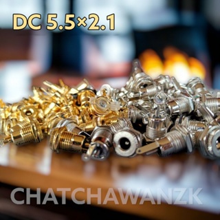 Dc 5.5×2.1มม. ตัวเมีย พร้อมจุกกันน้ำ แบบใส และแบบดำ