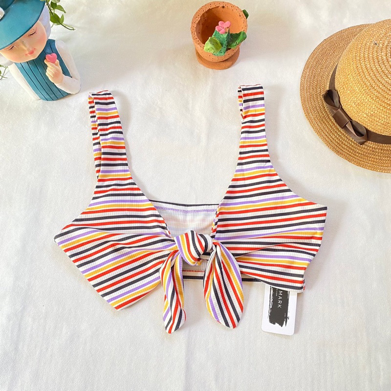 ใหม่ มือหนึ่ง งานแบรนด์ BLUSH MARK เสื้อครอปผูกหน้า เซ็กซี่ๆ | Shopee ...