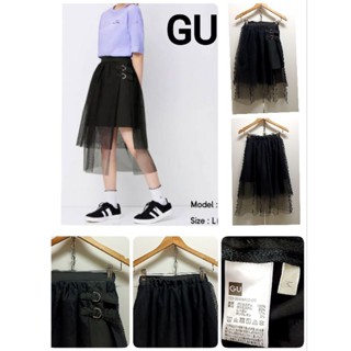 G24🐈‍⬛G U [Girl]กระโปรงสั้นชั้นนอกผ้าTulle(ผ้ามุ้ง)