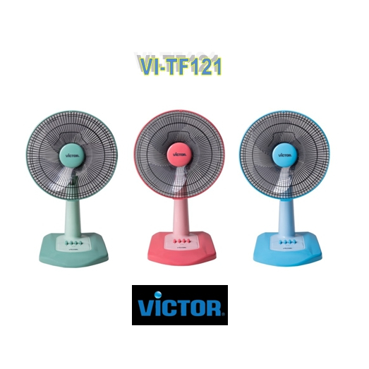 victor-พัดลม-ตั้งโต๊ะ-ขนาด-12-นิ้ว-รุ่น-tf-121-ใบพัดใส-สีพาสเทล-ฟ้า-เขียว-ส้ม-ความเร็วลม-3-ระดับ