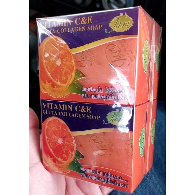 สบู่แจม-vitamin-c-amp-e-130-กรัมแพ็ค-4-ก้อน