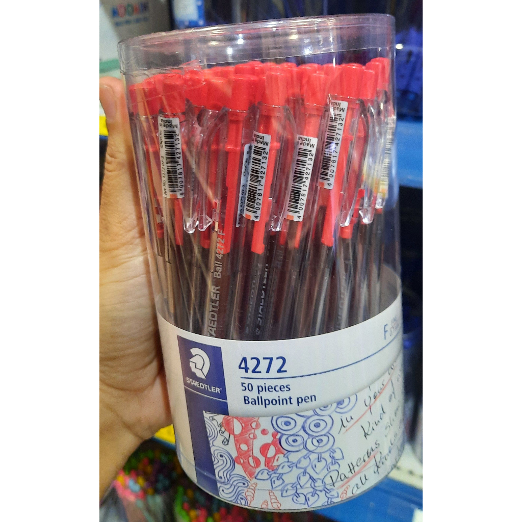 ปากกาลูกลื่น-staedtler-กระปุก-50-ด้าม-ปากกาลูกลื่นแบบกด-สเต็ดเล่อร์-ปากกากด-หัว-0-7mm-รุ่น-ballpoint-pen-4272