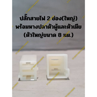 ปลั๊กสายไฟ 2 ช่อง(ใหญ่) =พร้อมหางปลาตัวผู้และหางปลาตัวเมีย