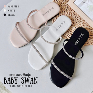 สินค้า ✅ ส่งจากกรุงเทพ 💖 Baby Swan 💖 รองเท้าแตะ แต่งเพชร หรูๆ งานเนี๊ยบ ใส่สวยมาก **เท้าไม่เรียวบวกเพิ่ม**