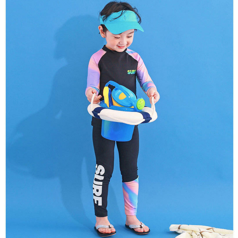 ลดราคา-สินค้าพร้อมส่ง-ชุดว่ายน้ำเด็กชาย-สีดำ-โฮโลแกรม-แขนยาวกันยูวี-พร้อมกางเกงขายาว-3-11ขวบ