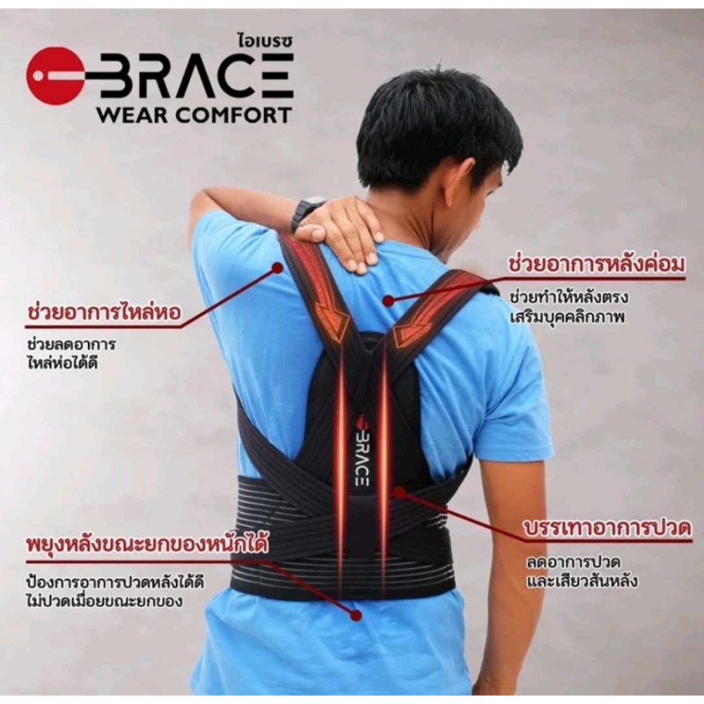 [มือ2-ของเเท้] เสื้อพยุงหลัง (iBrace Posture Lock) ไอเบรซ เข็มขัดพยุง ...