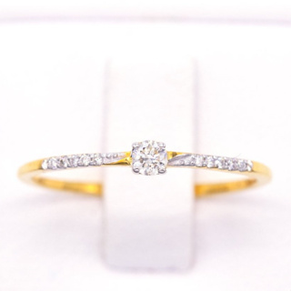 แหวนชูสายน่ารัก เล็กๆ แหวนเพชร แหวนทองเพชรแท้ ทองแท้ 37.5% (9K) ME786