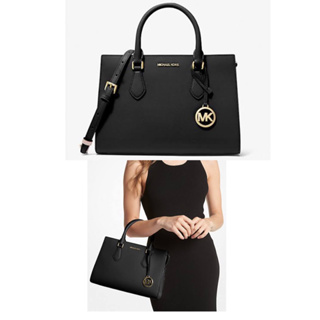 Michael Kors Sheila Md Cntr Zip Satchel Black 35S3G6HS2L สีดำใบใหญ่