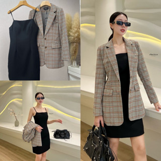 CHARISSA:Set SCOTTISH Blazer+Dress(*รบกวนเช็คสต๊อกก่อนกดสั่งซื้อ)