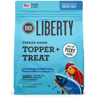 อาหารเสริมรสชาติสำหรับสุนัข Bixbi Liberty Freeze-Dried Topper + Treat สูตร Chicken + Salmon ขนาด 127.5 g