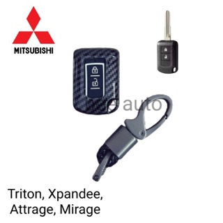 เคสกุญแจรถยนต์รุ่น Mitsubishi ,Titon,Attrage,X-pander 2ปุ่มพร้อมพวงกุญแจ