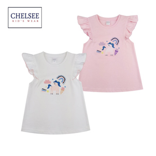 Chelsee เสื้อยืดคอกลม เด็กผู้หญิง รุ่น 237930 ปักลายม้า ผ้า 100%Cotton อายุ 2-10ปี เสื้อผ้าแฟชั่นเด็กโต