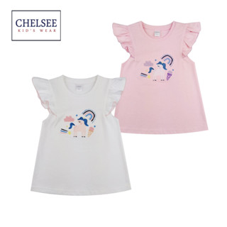 Chelsee เสื้อยืดคอกลม เด็กผู้หญิง รุ่น 237930 ปักลายม้า ผ้า 100%Cotton อายุ 2-10ปี เสื้อผ้าแฟชั่นเด็กโต