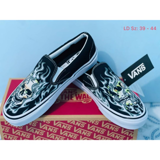 Vans slip on รองเท้าผ้าใบแบบสวมพร้อมกล่อง