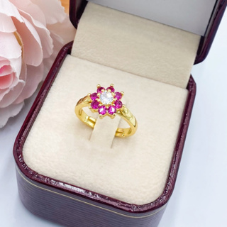 แหวนทอง2สลึง แหวนเพชรผู้หญิง แหวนฟรีไซร้ปรับขยายได้ แหวนทองปลอม [N413] แหวนทองชุบ