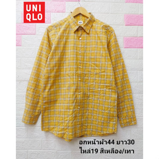 UNIQLO Shirt คอตตอน เชิ้ตแขนยาว ลายตาราง เสื้อคอปก มือสองสภาพใหม่ ขนาดไซส์ดูภาพแรกค่ะ งานจริงสวยค่ะ