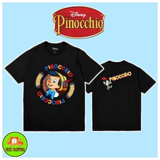 เสื้อDisney ลาย Pinocchio and Jiminy Crickey สีดำ ( TMX-011 )