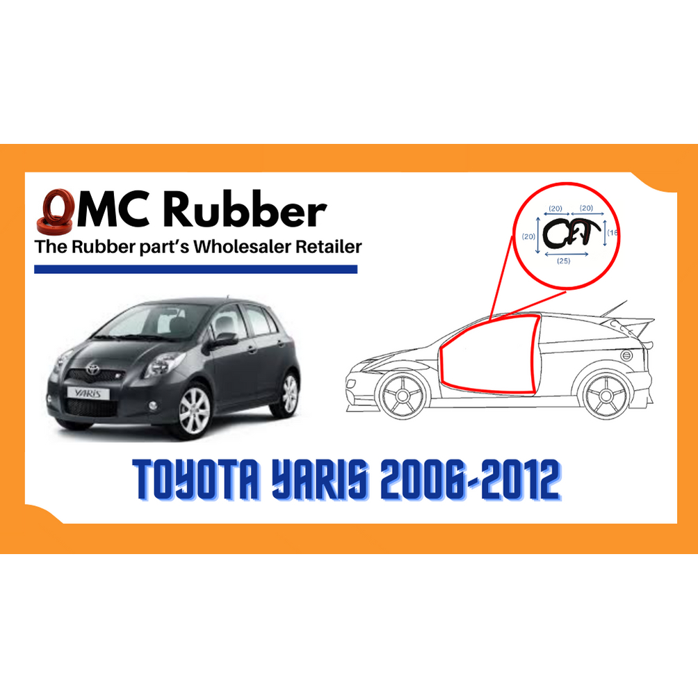 ยางขอบประตู-1-เส้น-4-เมตร-toyota-yaris-2006-2012-รุ่นดัดแปลง-ฝั่งตัวถัง-door-weatherstrip