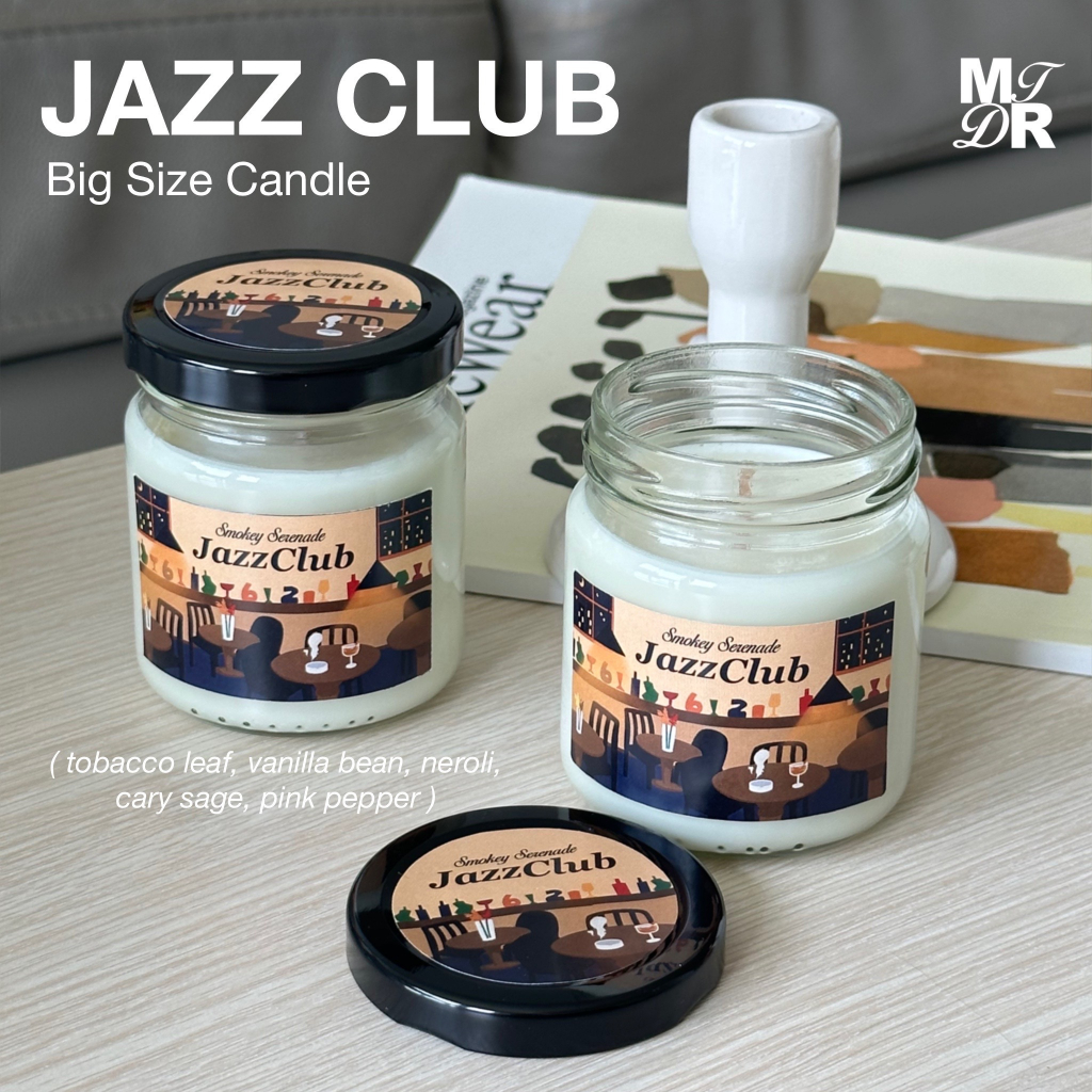 Melty.diary Smokey Serenade Jazz Club Soy Wax Candle เทียนหอมไขถั่ว
