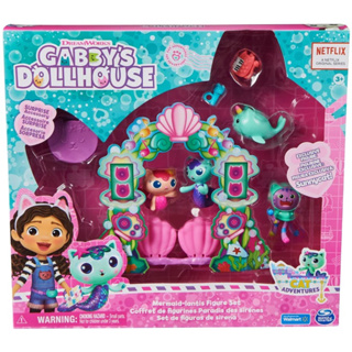 (ของแท้100%) Gabby’s Dollhouse, Mermaid-lantis Figure Set with 4 Toy Figures and Dollhouse Furniture
