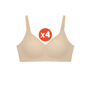 โปรโมชั่น : SABINA BRALESS เสื้อชั้นใน Set 4 ชิ้น ไม่มีโครง รุ่น Soft Collection รหัส SBXK122C3 สีเนื้อเข้ม