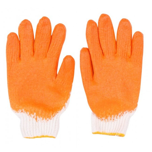 ถุงมือผ้าเคลือบยาง-สีส้ม-1-คู่-2-ชิ้น-ซ้าย-ขวา-สวมใส่สบาย-ถุงมืออุตสาหกรรม-ถุงมือกันลื่น-กันบาด-ใช้งานได้หลากหลาย