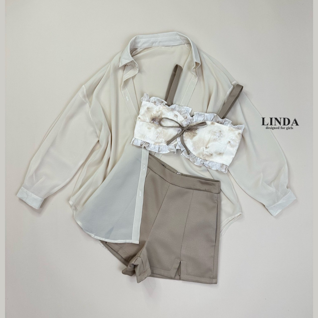 linda-set-เสื้อกางเกง-3-ชิ้น-เสื้อคุ้มซีทรูโอเวอร์ไซส์-รบกวนเช็คสต๊อกก่อนกดสั่งซื้อ