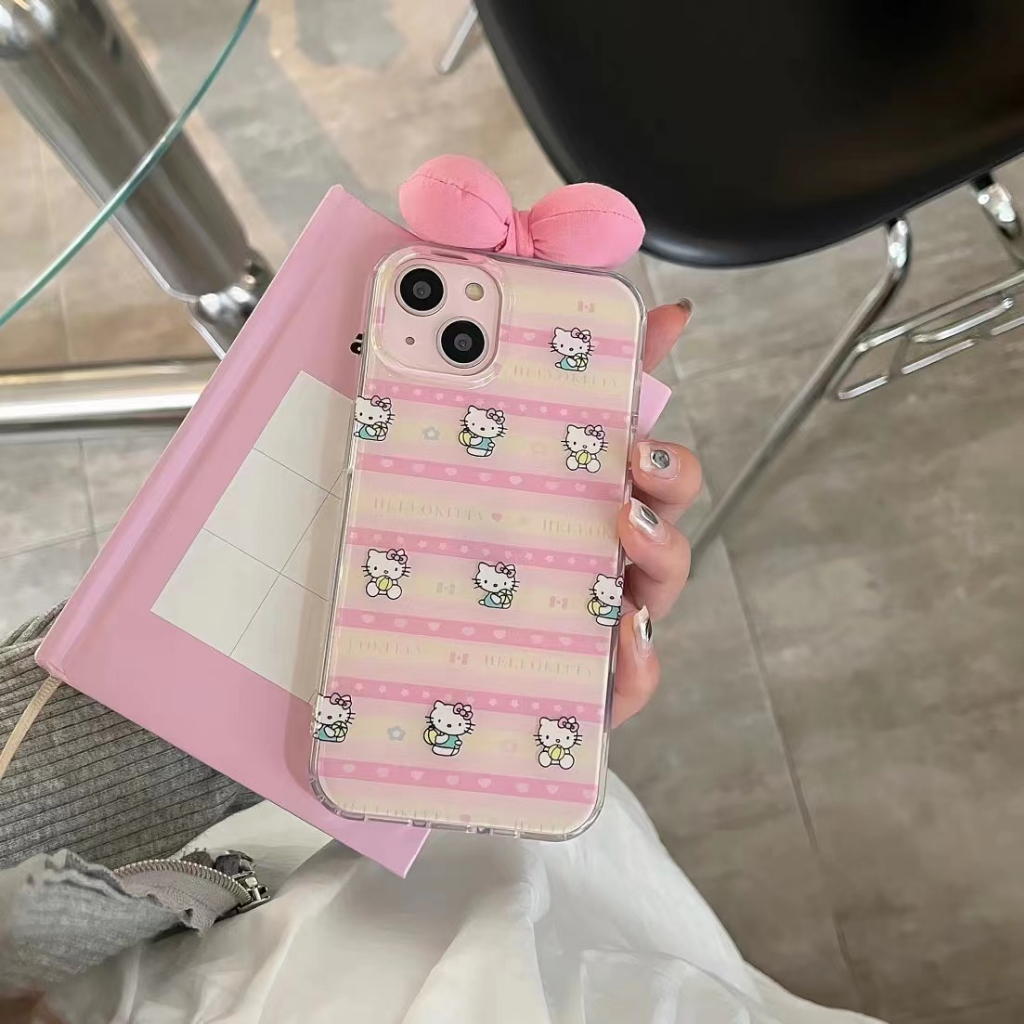 คูปองเคลม-เคสไอโ-case-for-iphone-11-12-โบว์-hellokitty-เรียบง่าย-เคส-14-13-12-11-pro-max-เคสโทรศัพท์ทนทาน